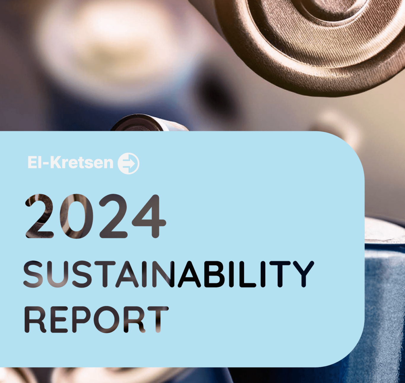 Cover image of the 2024 Sustainability Report, showing a close-up of batteries