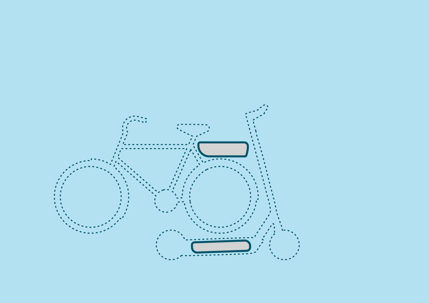 En illustration av en elcykel och en elscooter