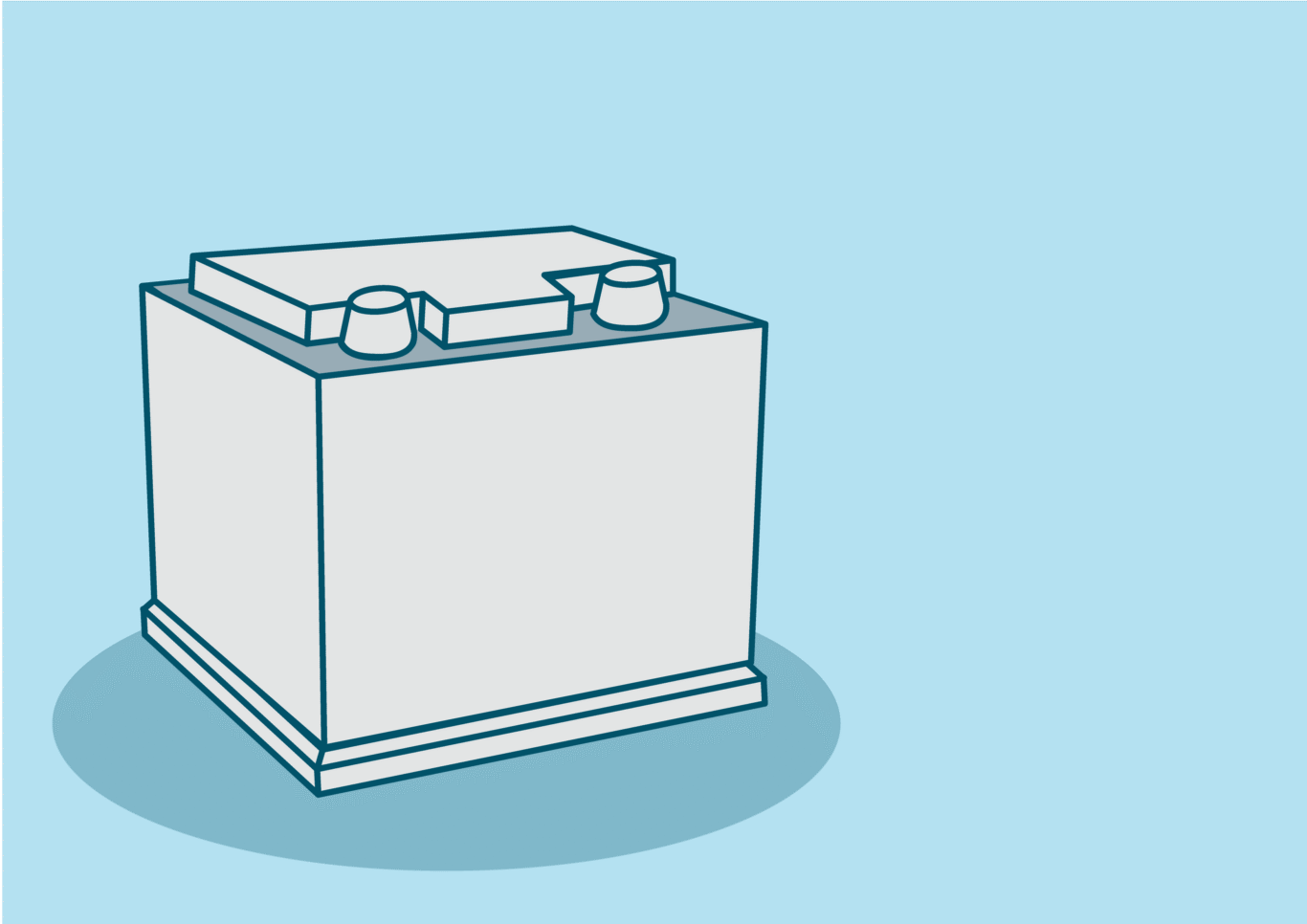 Grå illustration av ett startbatteri